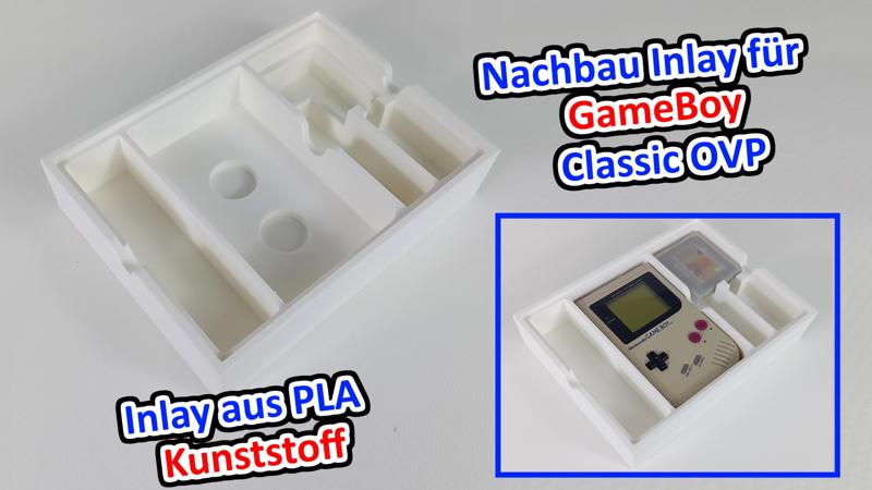 Inlay for Nintendo GAME BOY for empty box OVP Inlay made of PLA no polystyrene