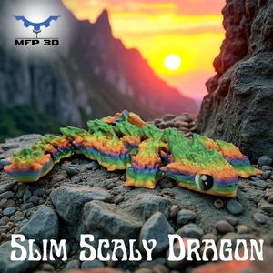 ARTICULATED SCALY DRAGON MFP3D -NO SUPPORT - PRINT IN PLACE - SENSORY TOY - FIDGET