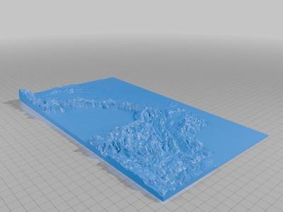 Muscat Oman - terrain map in 4 colors
