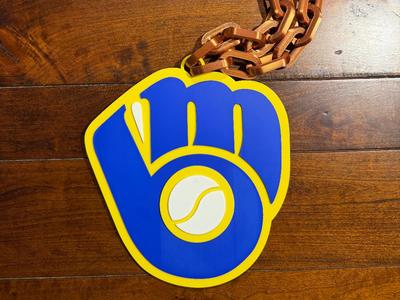 Milwaukee Brewers Oversized Necklace Retro Logo