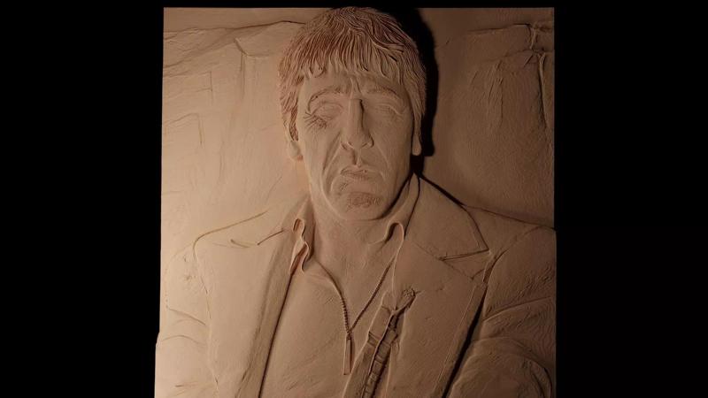Tony Montana Scarface CNC 3d Print High Relief Sand Casting