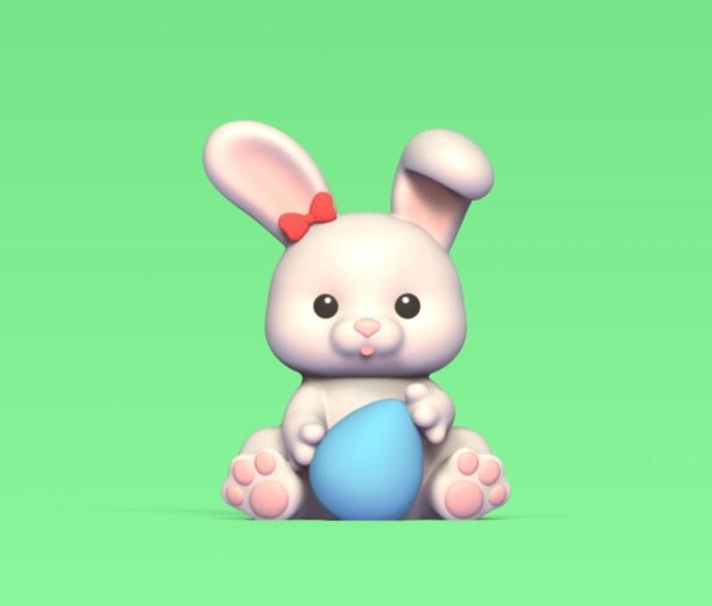 Bunny Holding Egg