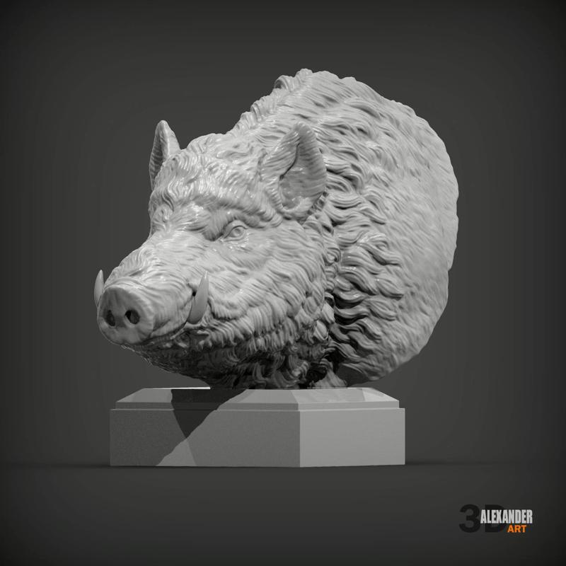 wild boar bust