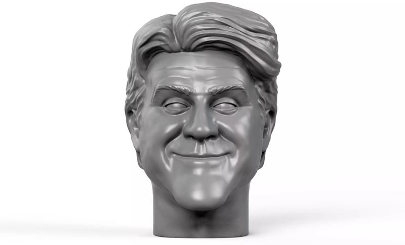 Jay Leno 90s look 3D portrait sculpture