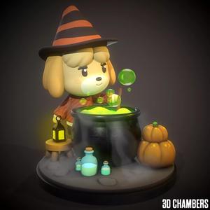 Halloween Isabelle diorama - Animal Crossing