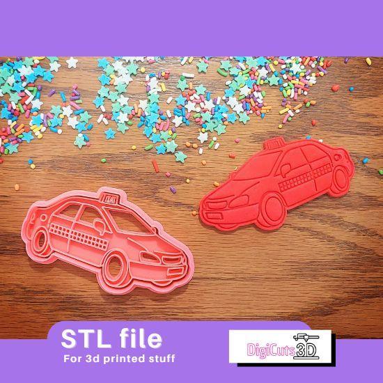 Taxi Cookie Cutter STL File for 3D Printer - New York City Theme
