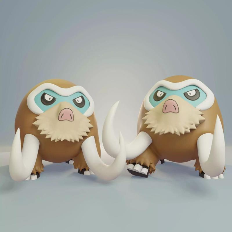 Pokemon - Mamoswine with 2 poses