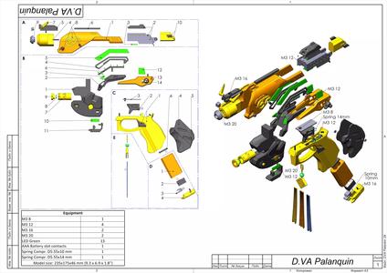 DVa Blaster Palaquin Skin - Overwatch - STL and CAD - Personal
