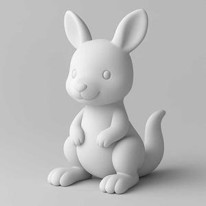 Cute Cartoon Kangaroo – 3D Printable Animal Figurine STL