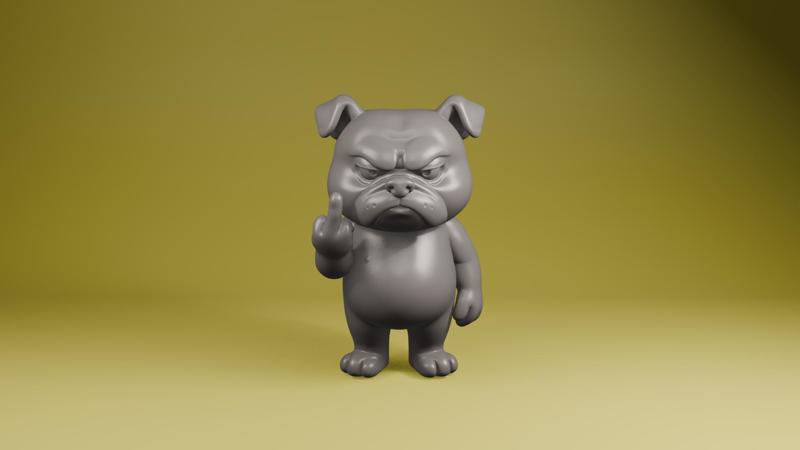 Bulldog Middle Finger STL File – Attitude Desk Toy