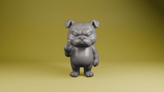 Bulldog Middle Finger STL File – Attitude Desk Toy