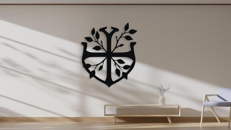 Botanical Cross Wall Decor Art