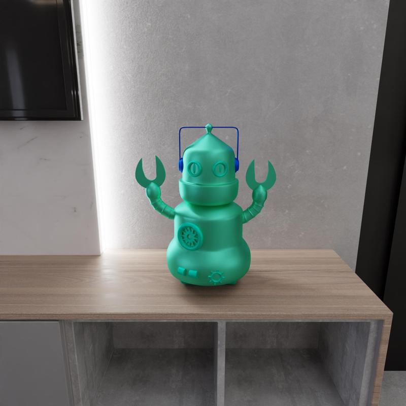 3D Robot With 3D Stl Files, 3D Printed Decor, Kids Room Decor, 3D Printing, Accessories, Cute Decor, Unique Design