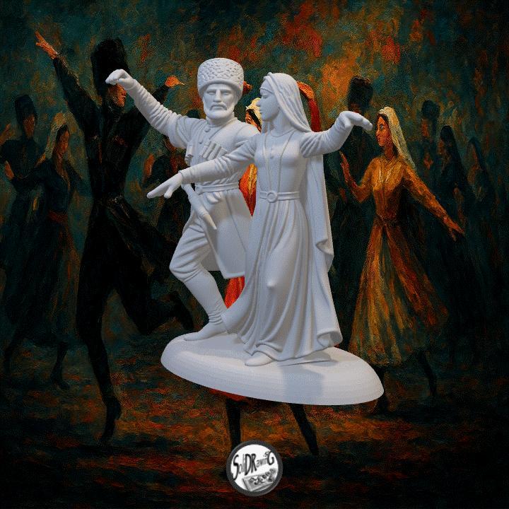 Caucasian Folk Dance Duo - SoliDRawinGs SG012