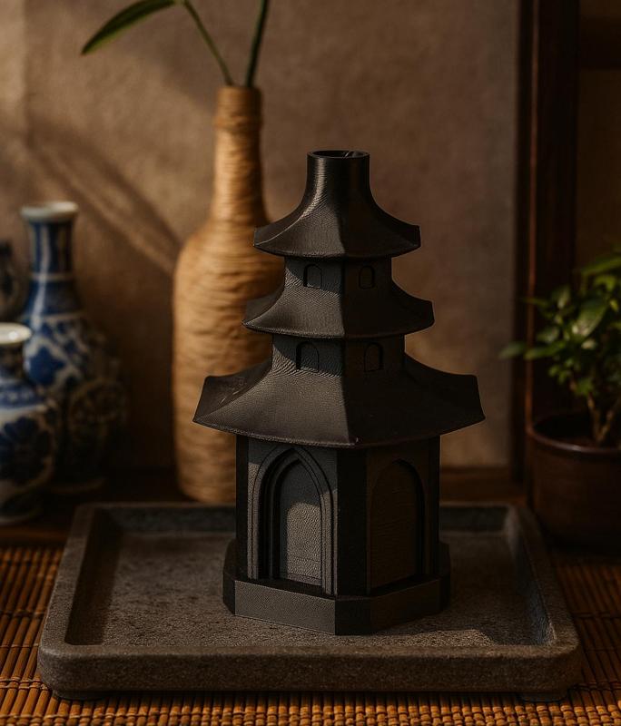 Pagoda Vase – Architectural Elegance Meets Minimalist Design