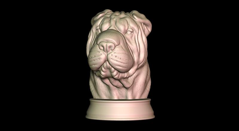 Shar Pei Bust
