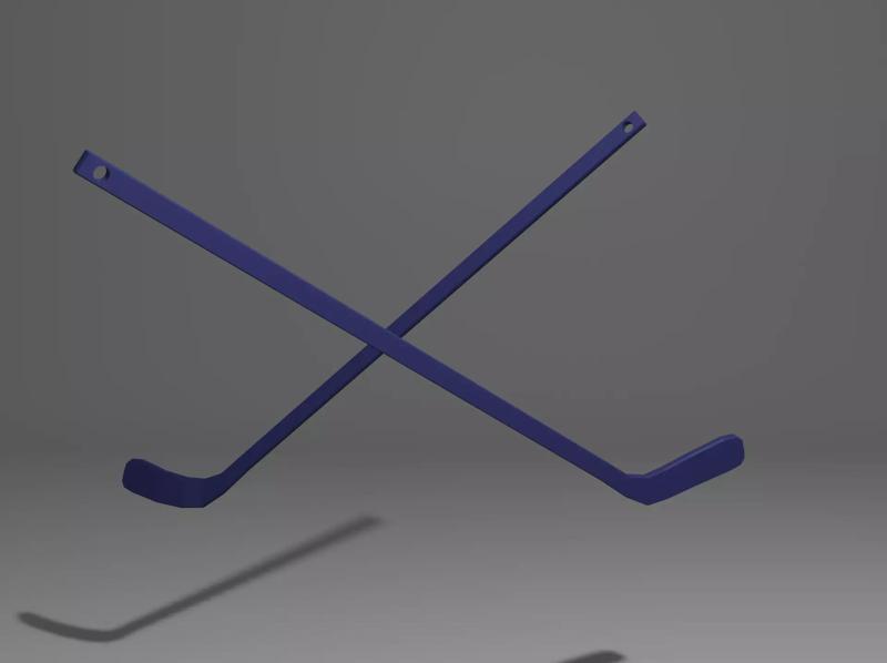 Ice Hockey Player Stick Keychain