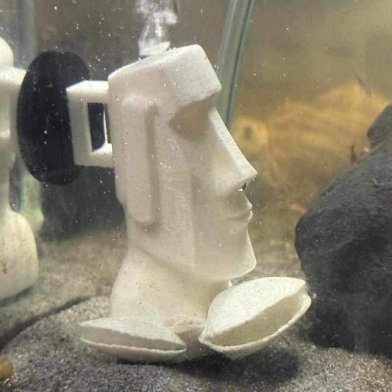 Moai decorative mini aquarium ornament air filter mussel