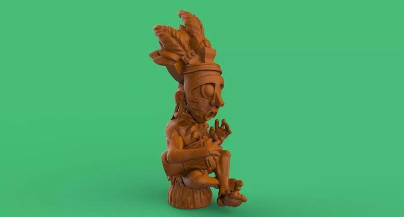 chaman wooden statue