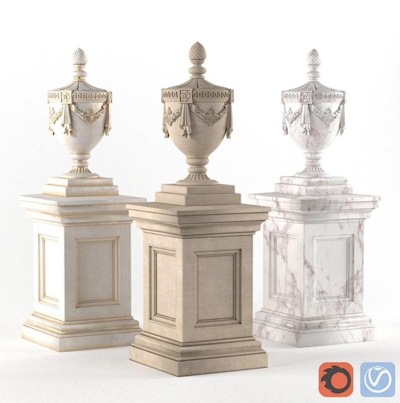 Classic vase for decorating the facade