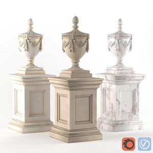 Classic vase for decorating the facade