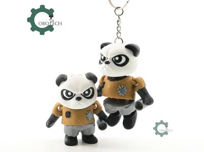 Cobotech Poor Grumpy Panda Articulated Keychain - Cute Backpack Keychain