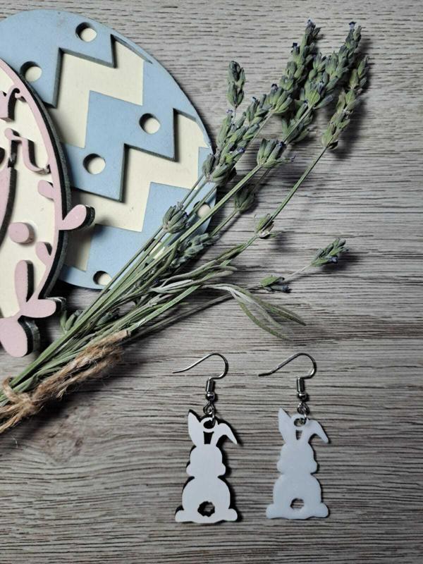 EASTER BUNNY EARRING 4 3D PRINT & LASER CUT