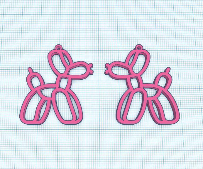 earring in the shape of a balloon (dog)