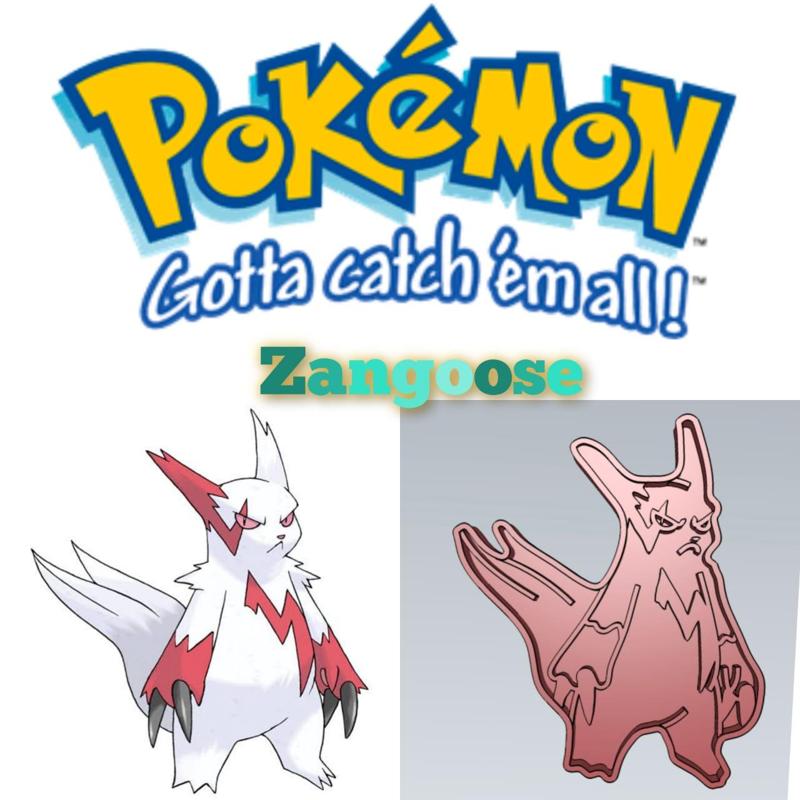 AMAZING POKEMON Zangoose COOKIE CUTTER STAMP CAKE DECORATING