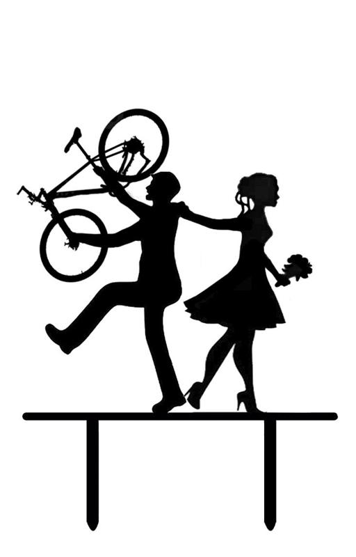 Cake Topper Adorno Torta - Boda Casamiento escape Bicicleta Bike
