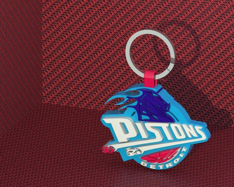 NBA keychains: Detroit pistons, Orlando magic, Pacers, Celtics, Knicks