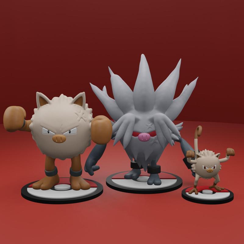 Pokemon No. 056, 057, 979 Mankey, Primeape, Annihilape