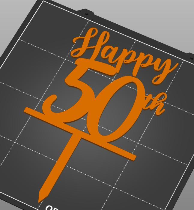 Happy 50th cake topper