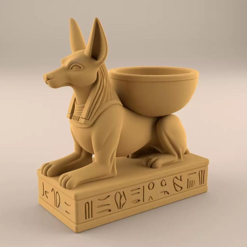 Egyptian Anubis Planter urn Candle and Candy Holder