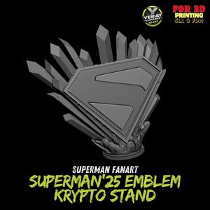 Superman 2025 Emblem - Krypto Stand | Fanart for 3D Printing