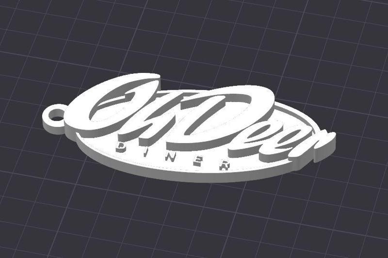 Oh Deer Diner Logo Keychain