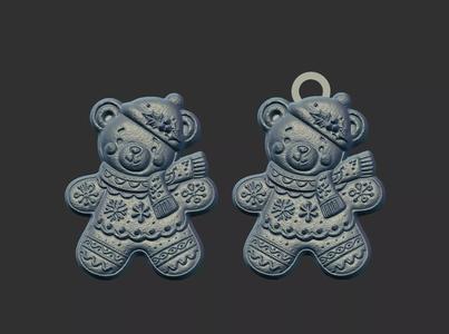 christmas teddy cookie style model