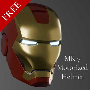 Iron Man Motorized Mk 7 3D Printable Iron Man Helmet STL