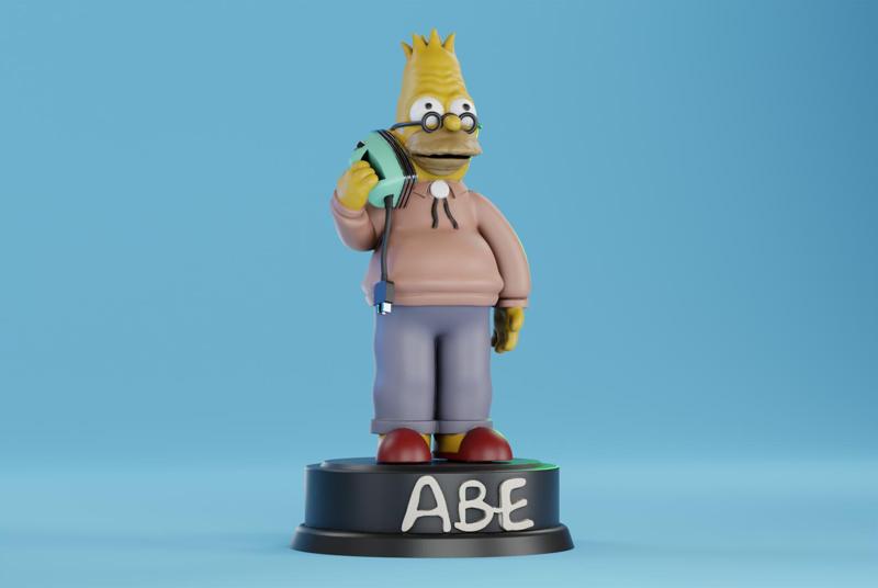 Abe Simpson with an Iron Phone