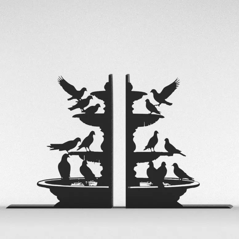 Fountain Pigeons Bookends
