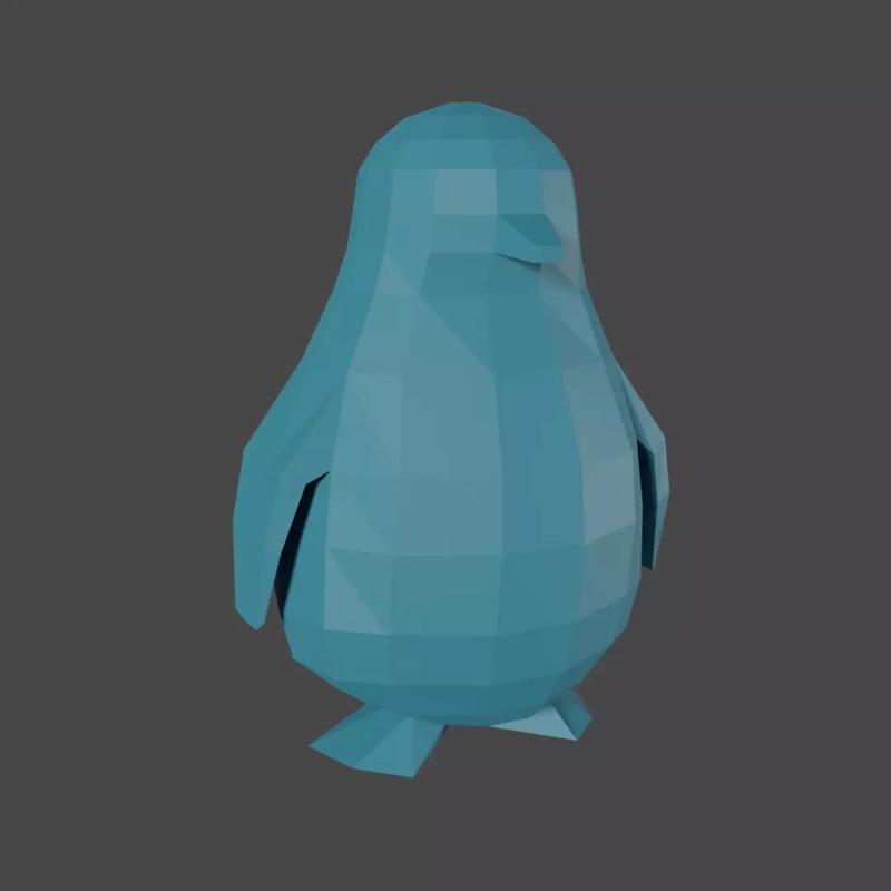 Penguin - low poly polygonal