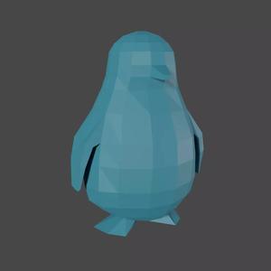 Penguin - low poly polygonal
