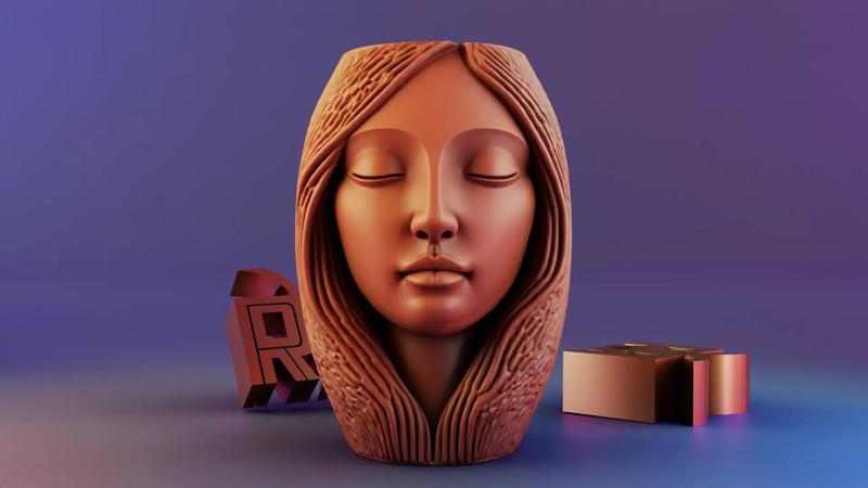 Girl Face Vase Planter