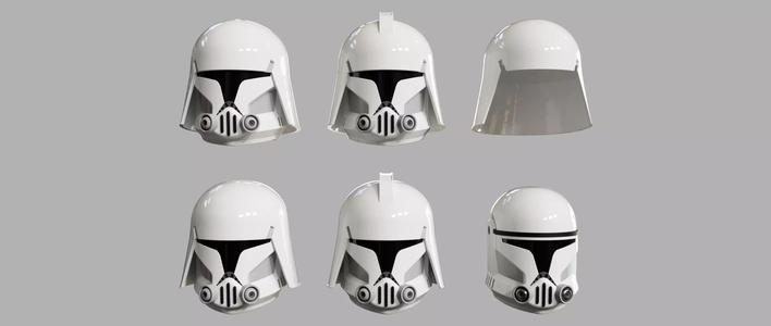 Custom OC no cloth Snow Clone helmets for sixth scale figures