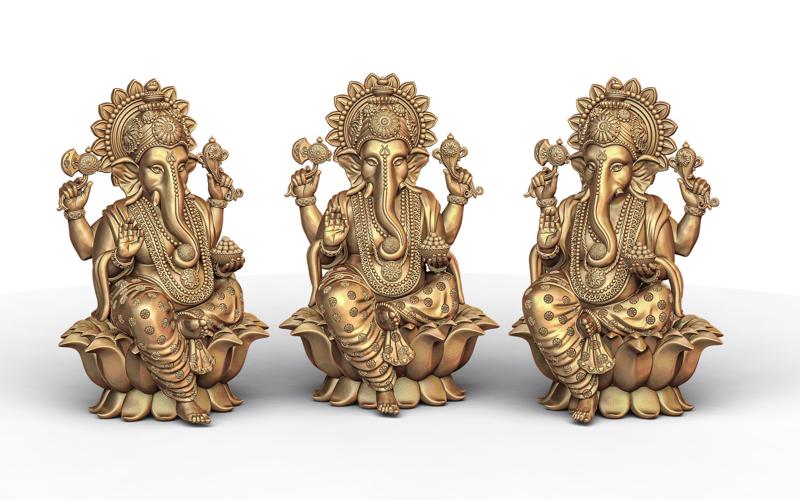 Ganesh Ji Lotus 3D  Model 08