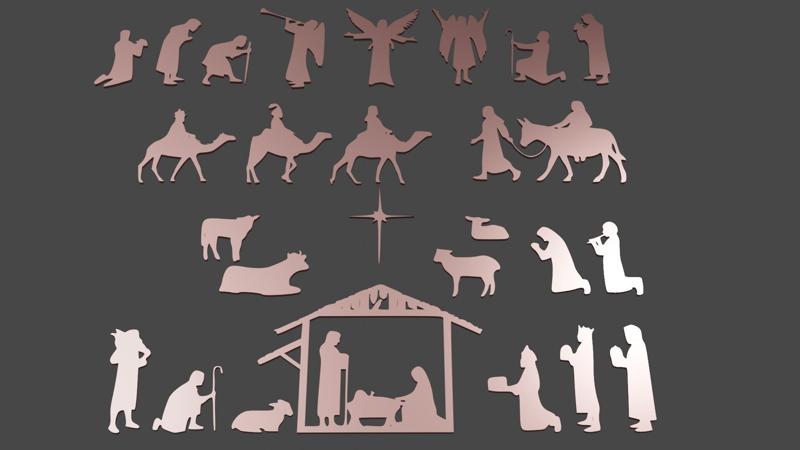 COMPLETE NATIVITY SCENE SILHOUETTES