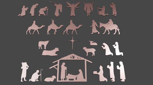 COMPLETE NATIVITY SCENE SILHOUETTES