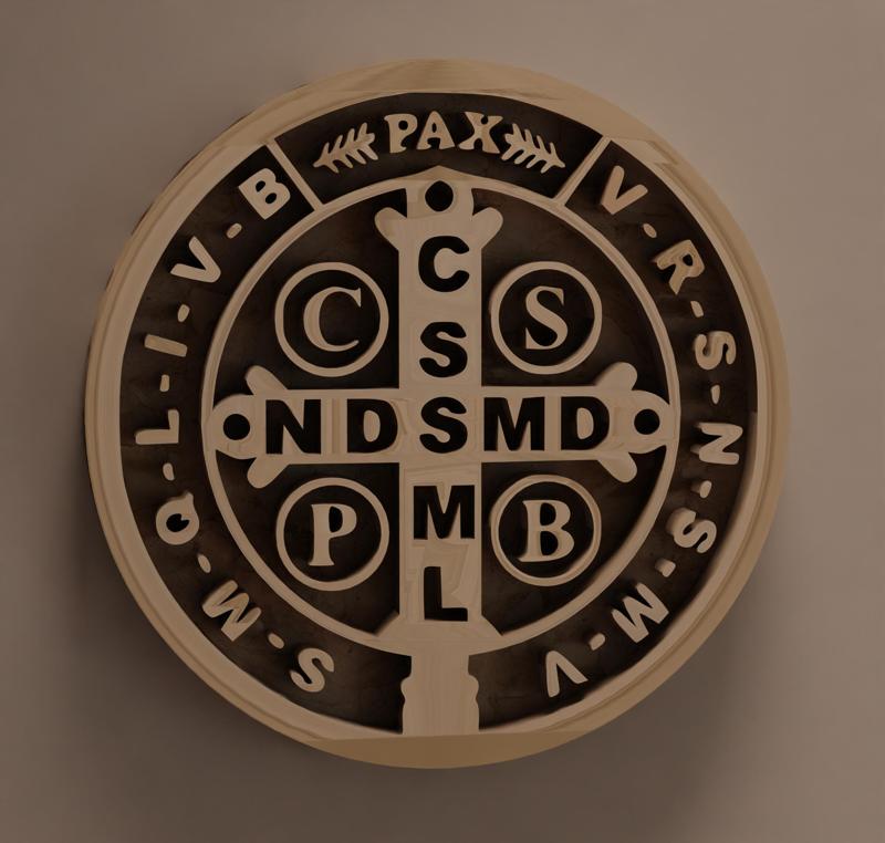 Saint Benedict medal for wall - no support-