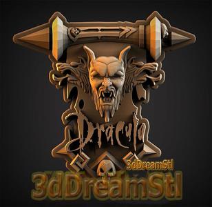 Dracula STL model, CNC router engraver, artcam, aspire, cnc files, wood, art, wall decor, CNC