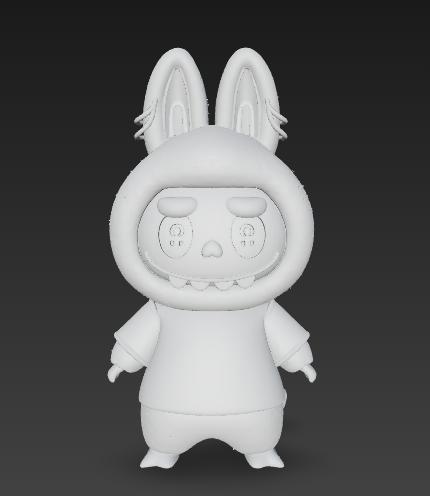 Dark Labubu The Monsters 3D Model - Striped Shirt Edition - Pop Mart Style STL File - Gothic Art Toy Collectible - Resin/FDM Printable Figure